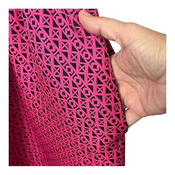 Cynthia Rowley Pink Brocade Fit & Flare Geometric Print Dress Women Size 8 - Picture 4 of 6